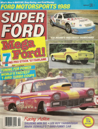 SUPER FORD 1988 FEB - BOSS 9 ID, KILLER T-T'BIRD, PROBE TEST, SALEEN-SEBRING